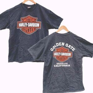 VINTAGE 1996 Harley-Davidson Golden Gate Sausalito CA SINGLE STITCH t-shirt LRG
